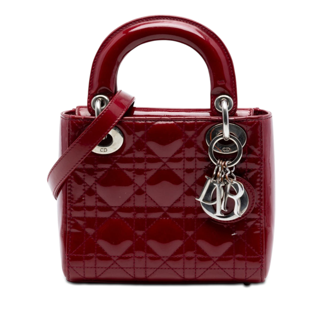 Dior Mini Cuir verni Cannage Lady Dior