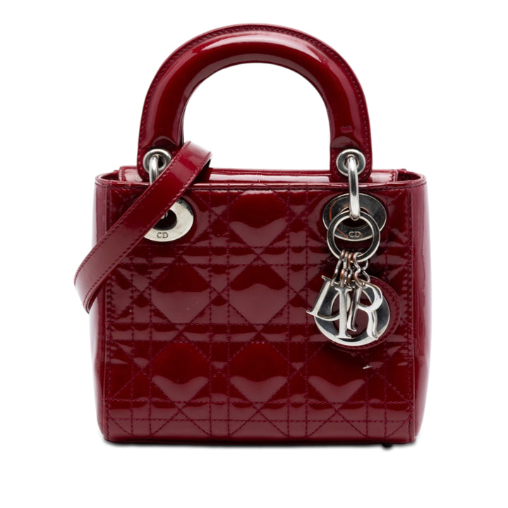Dior Mini Cuir verni Cannage Lady Dior