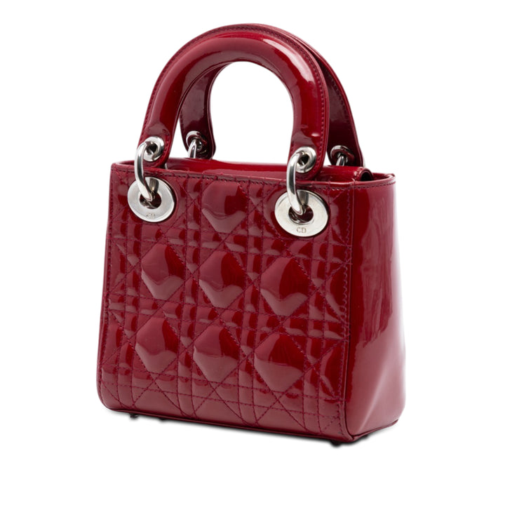 Dior Mini Cuir verni Cannage Lady Dior