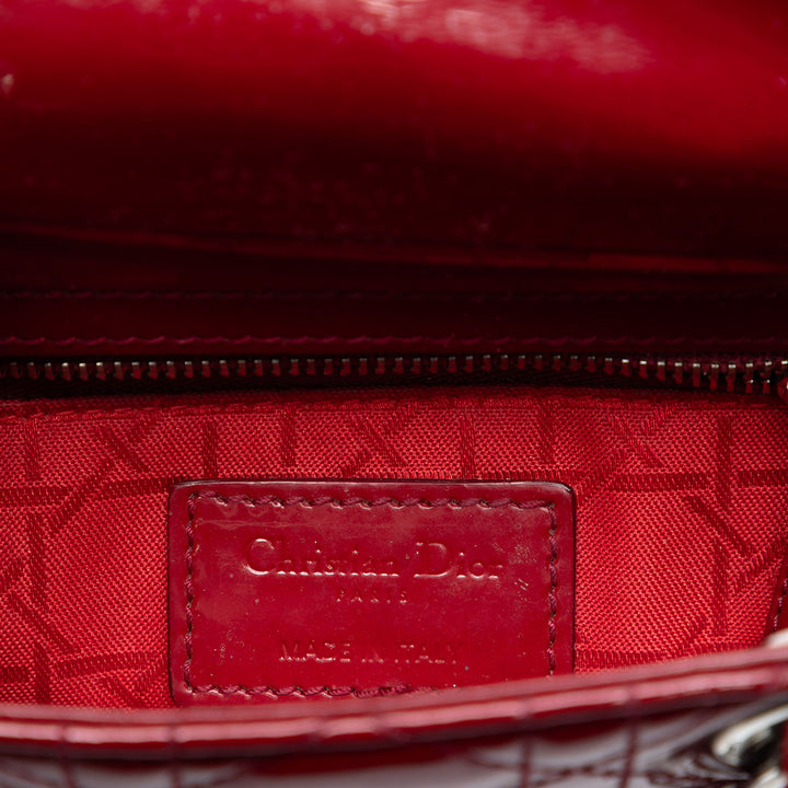 Dior Mini Cuir verni Cannage Lady Dior