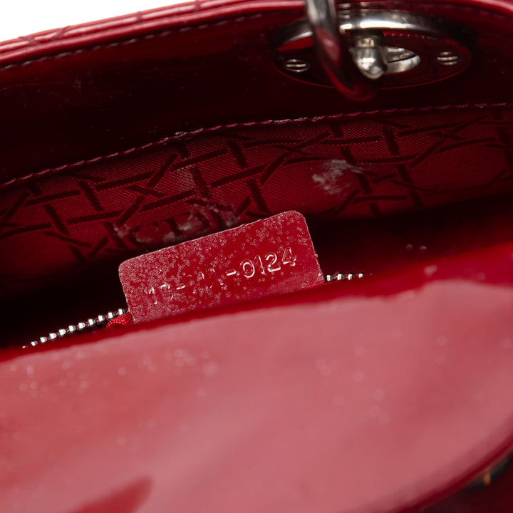 Dior Mini Cuir verni Cannage Lady Dior