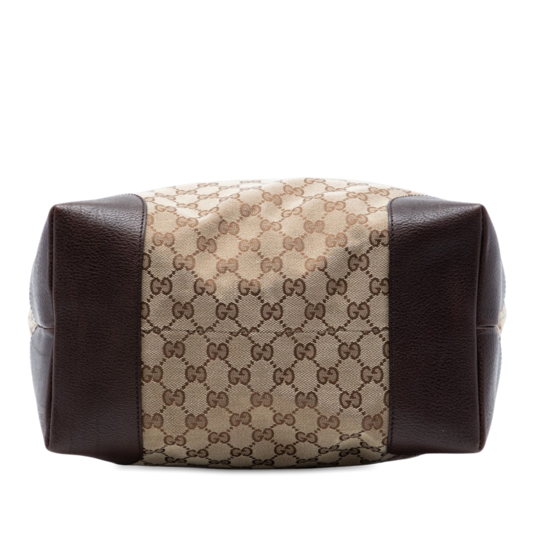 GG et Crocodile embossé Secret Sac Beige
