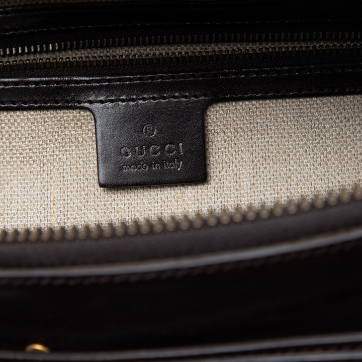 GG et Crocodile embossé Secret Sac Beige