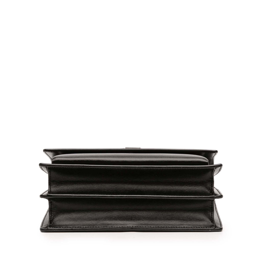 Saint Laurent Medium Cuir Monogram Sunset Sac porté croisé Noir