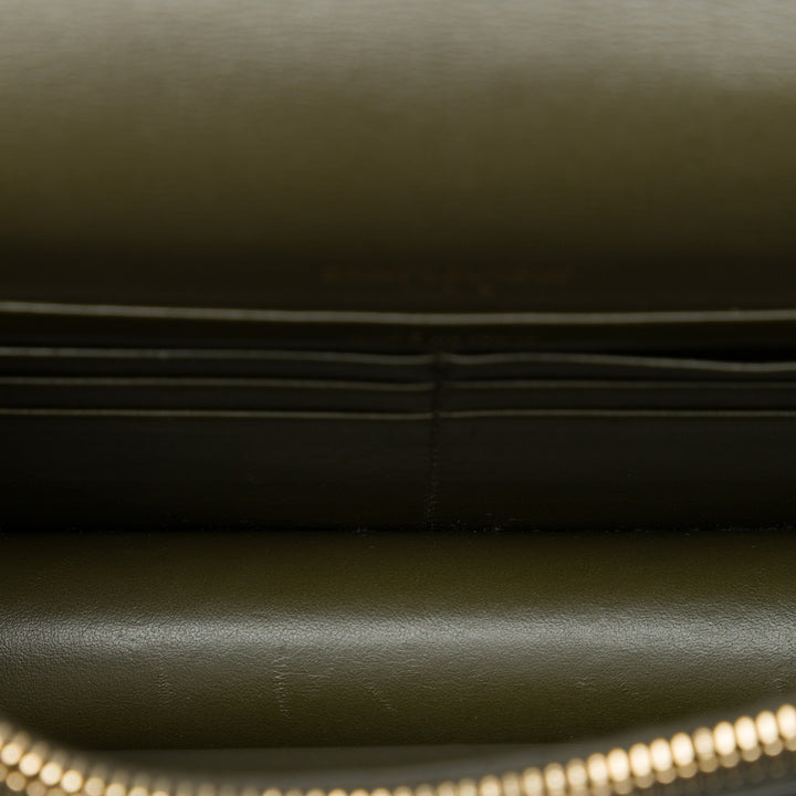 Saint Laurent Sunset Wallet on Chain Mini Cuir de veau Vert