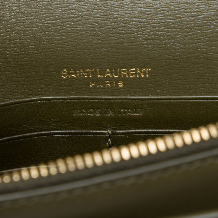 Saint Laurent Sunset Wallet on Chain Mini Cuir de veau Vert