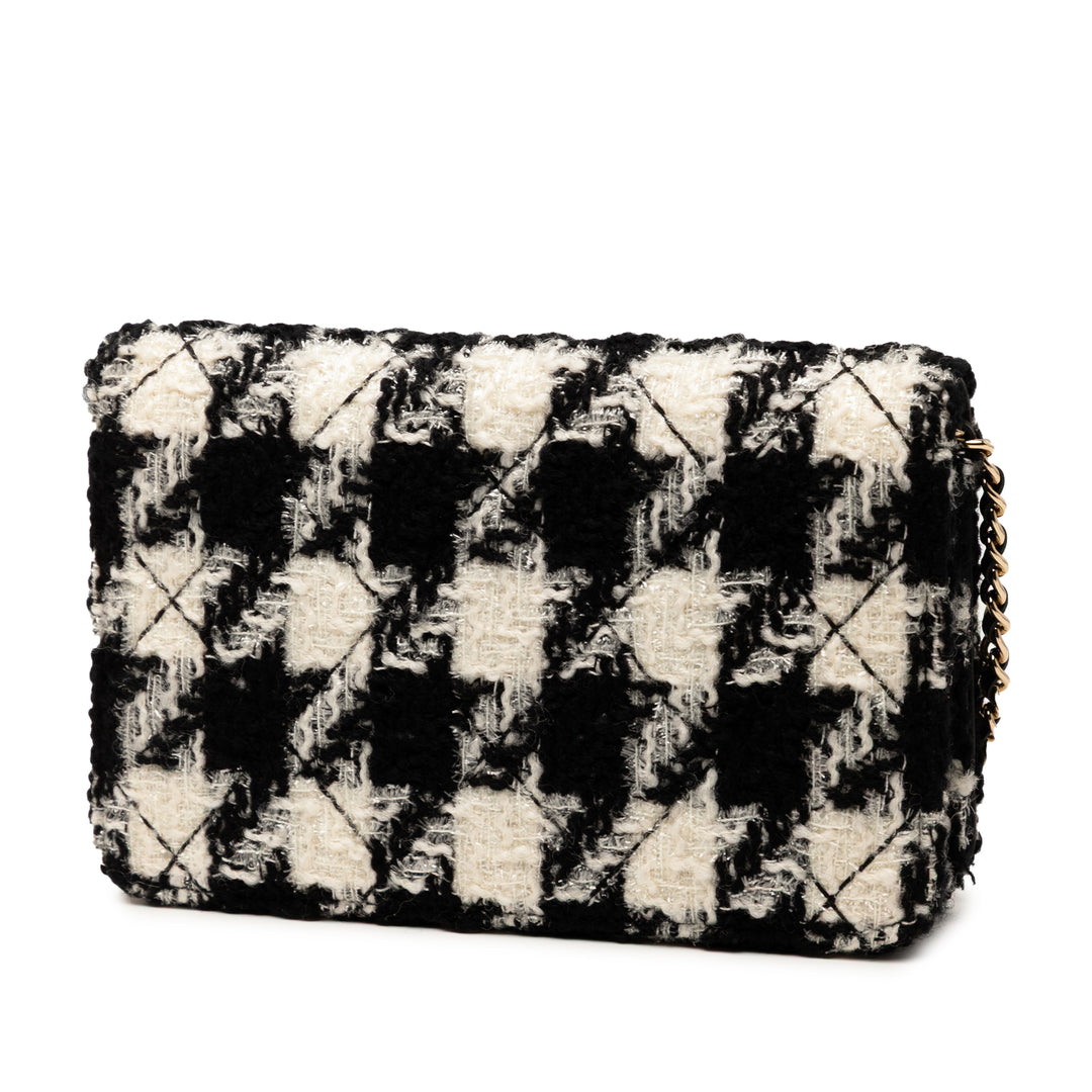 Chanel CC Houndstooth Tweed Wallet On Chain