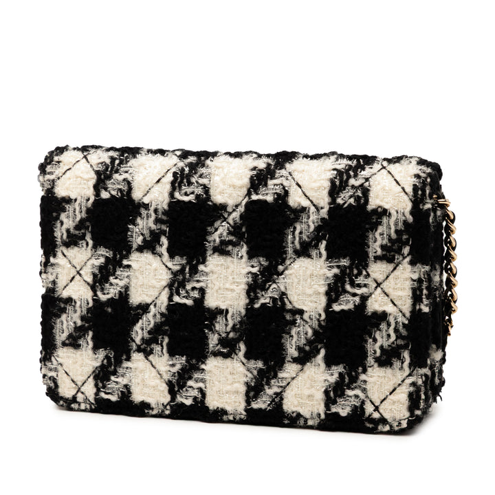 Chanel CC Houndstooth Tweed Wallet On Chain