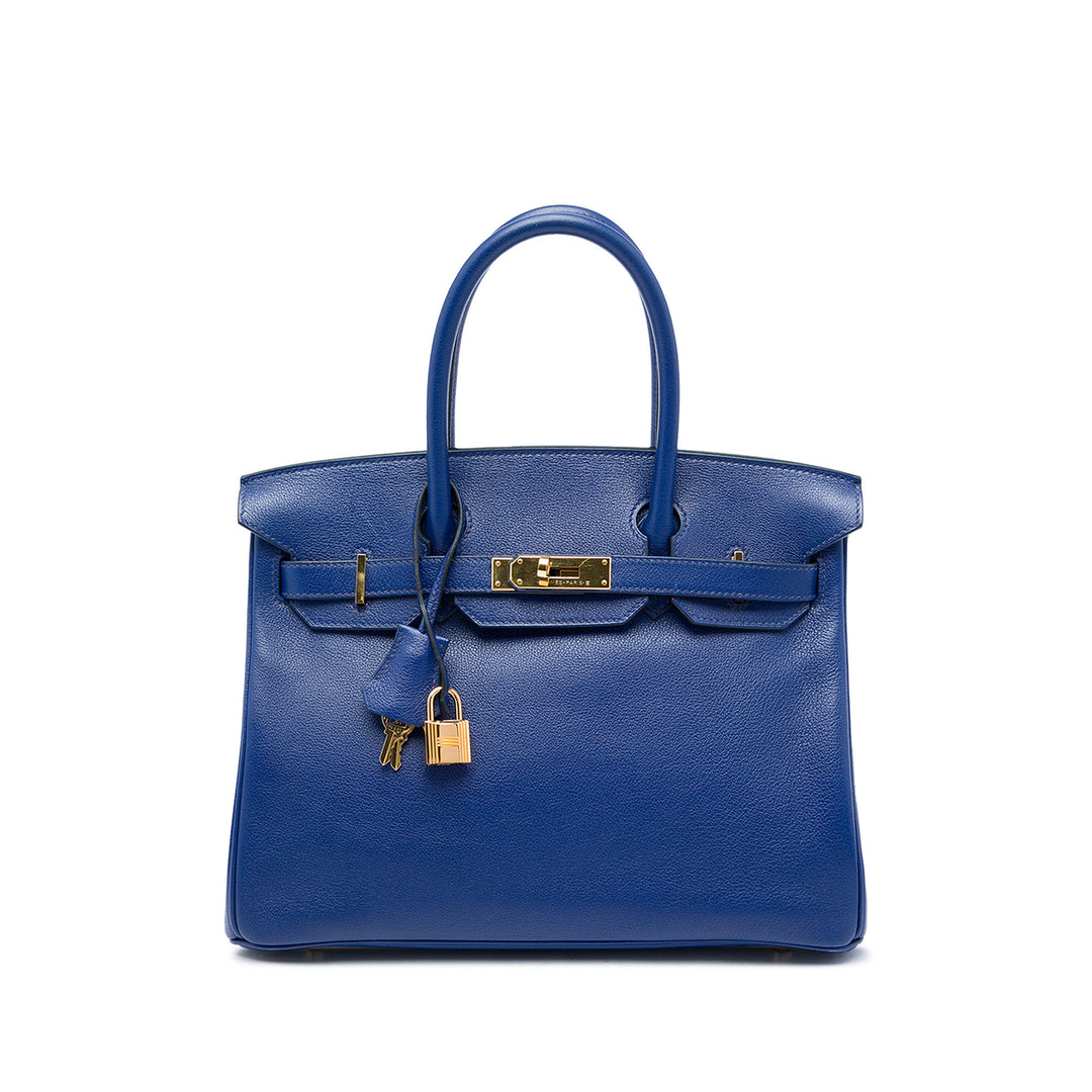 Hermès Sac à main Birkin Retourne 30 Togo Bleu – vue principale – GABY PARIS