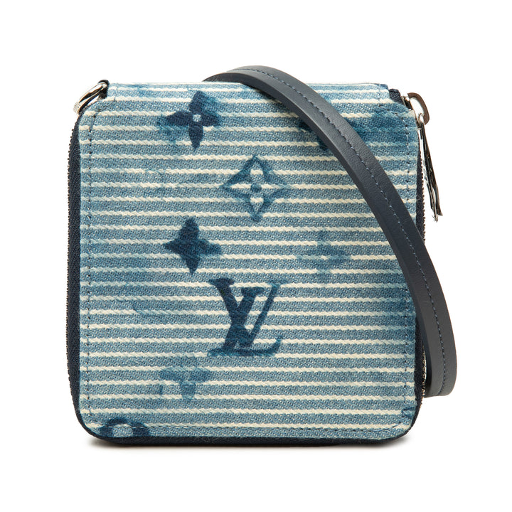 Louis Vuitton Watercolor Hickory Stripes Compact Portefeuille Monogram Bleu