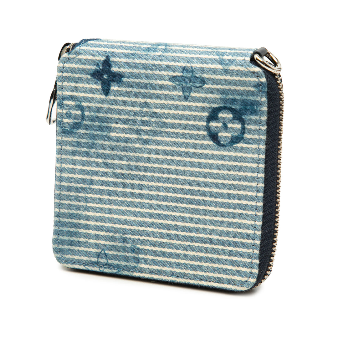 Louis Vuitton Watercolor Hickory Stripes Compact Portefeuille Monogram Bleu