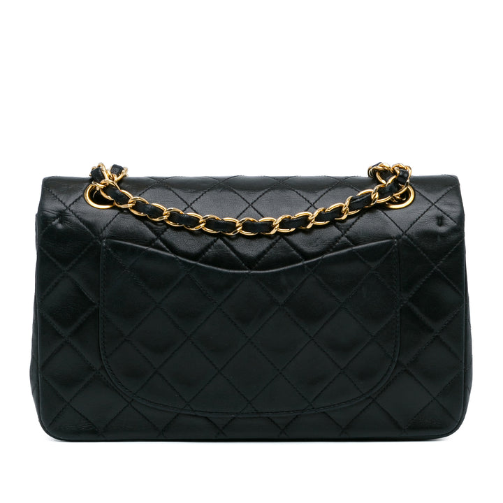 Small Classic Lambskin Double Flap Black - Gaby Paris