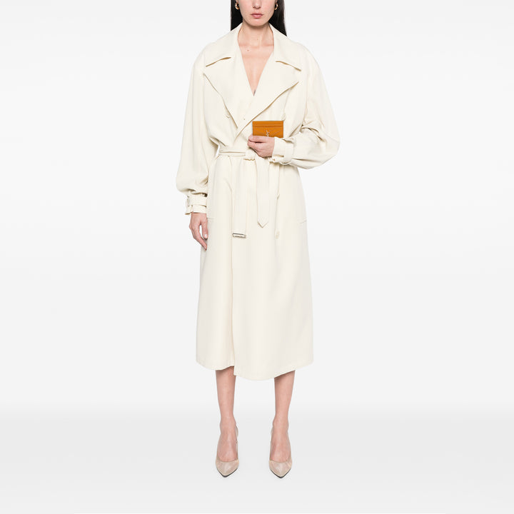 Saint Laurent Chevron Grain de Poudre Cassandre Porte-cartes Jaune