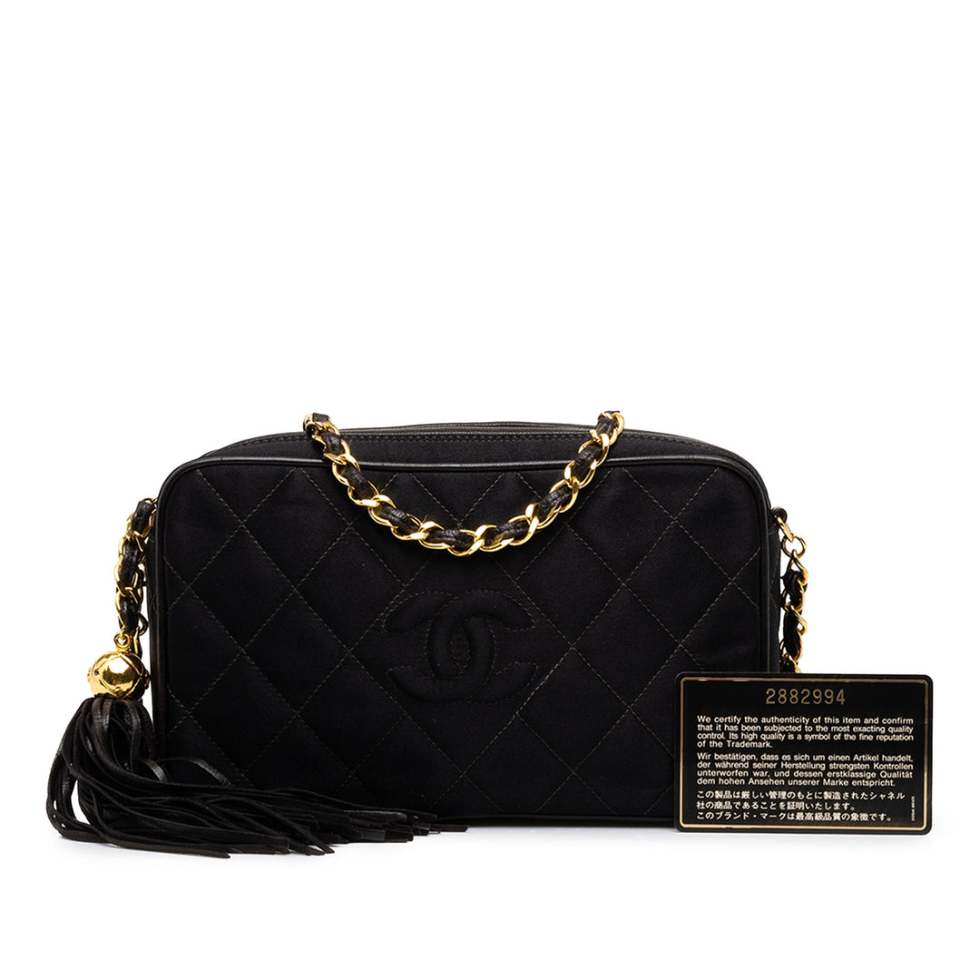 Chanel CC Diamond Matelassé Pompon Sac caméra Noir – vue 7 – GABY PARIS