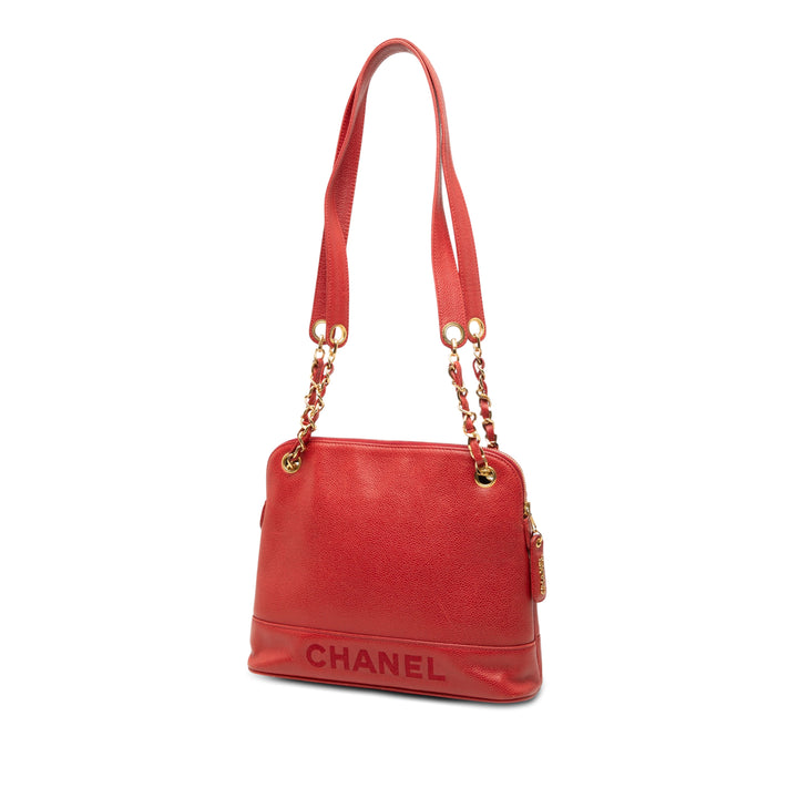 Chanel Logo Chaîne Sac Cuir caviar