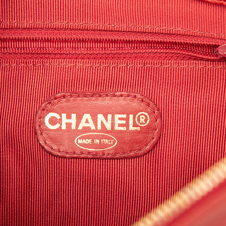 Chanel Logo Chaîne Sac Cuir caviar