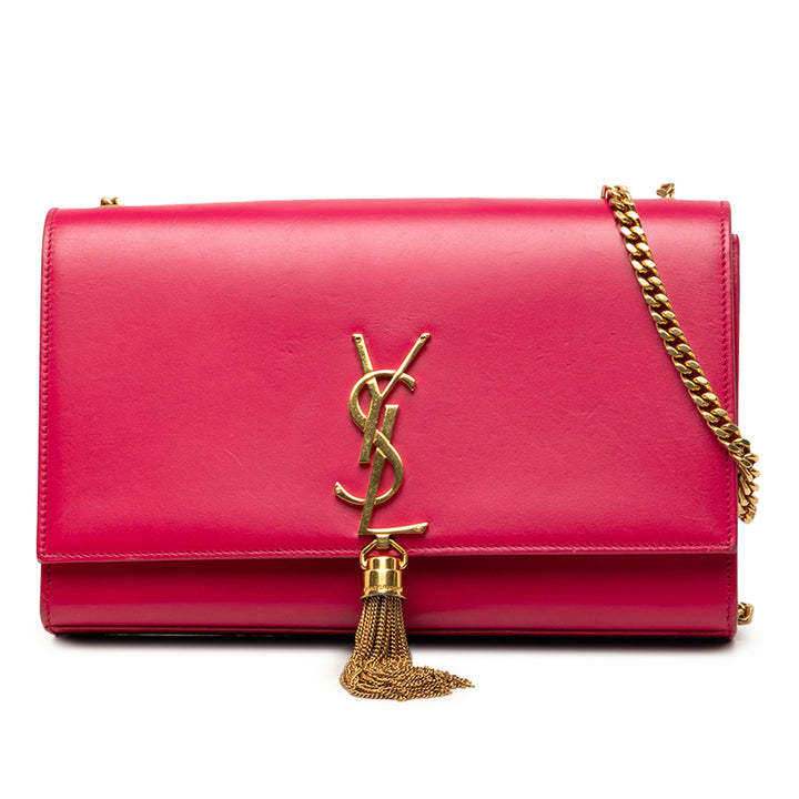 Classic Kate Pompon Sac Moyen Cuir de veau lisse Rose