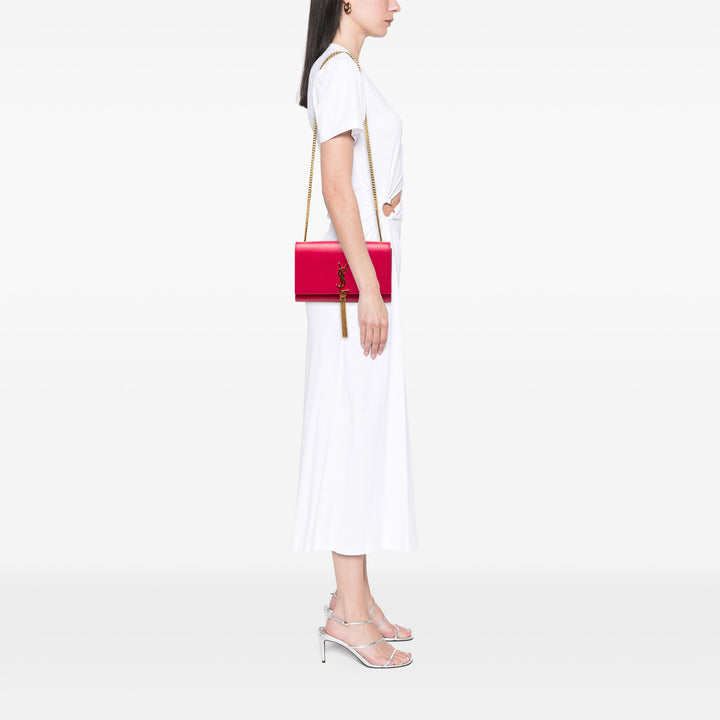 Classic Kate Pompon Sac Moyen Cuir de veau lisse Rose