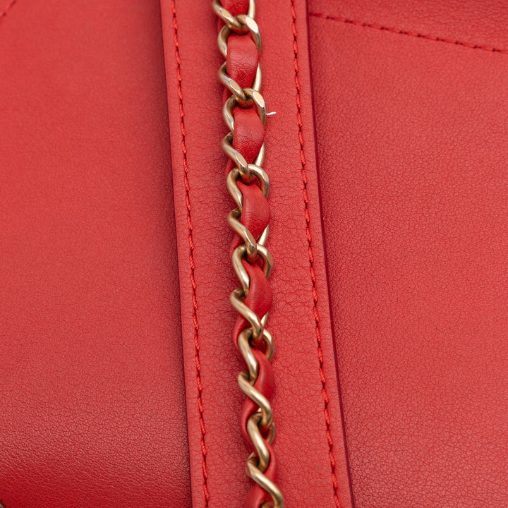 Quilted Calfskin Multi Pouching Flap Red - Gaby Paris