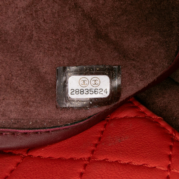 Quilted Calfskin Multi Pouching Flap Red - Gaby Paris