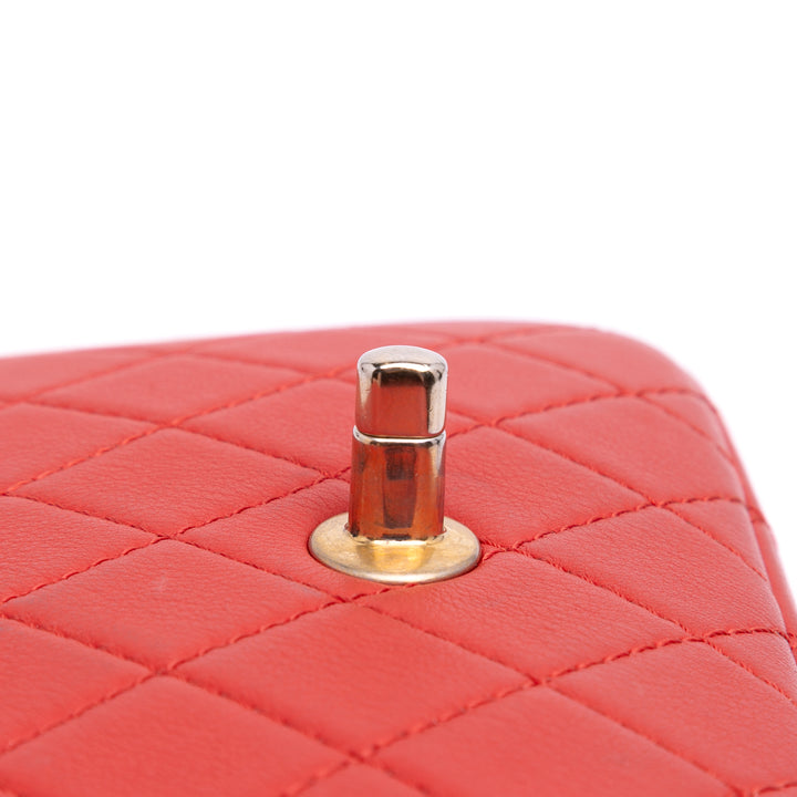 Quilted Calfskin Multi Pouching Flap Red - Gaby Paris