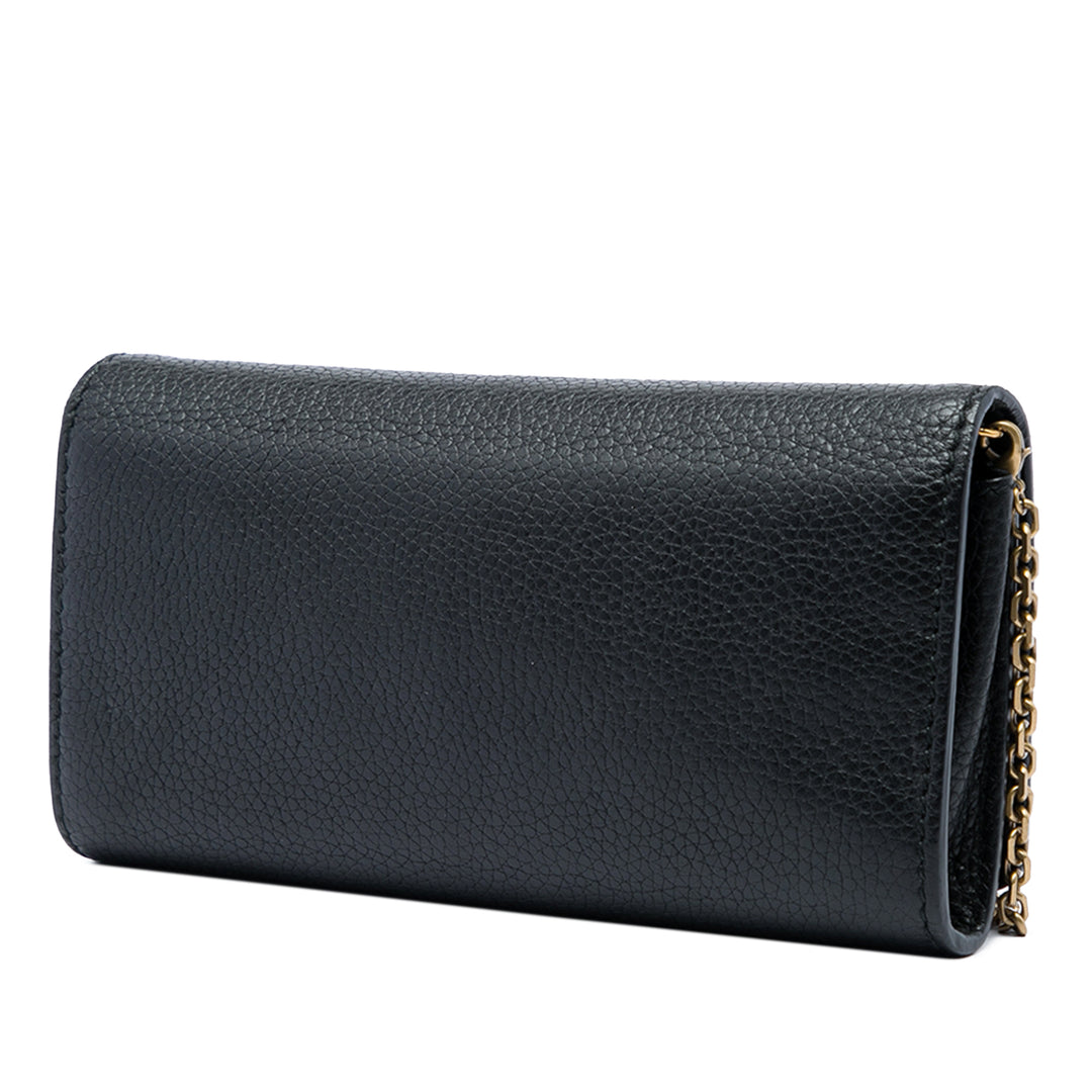Dior JAdior Wallet on Chain Cuir de veau Noir – vue 2 – GABY PARIS