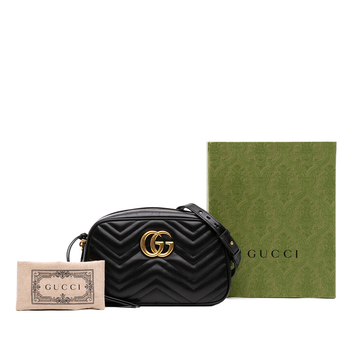GG Marmont Matelasse Sac Petit Cuir de veau Noir