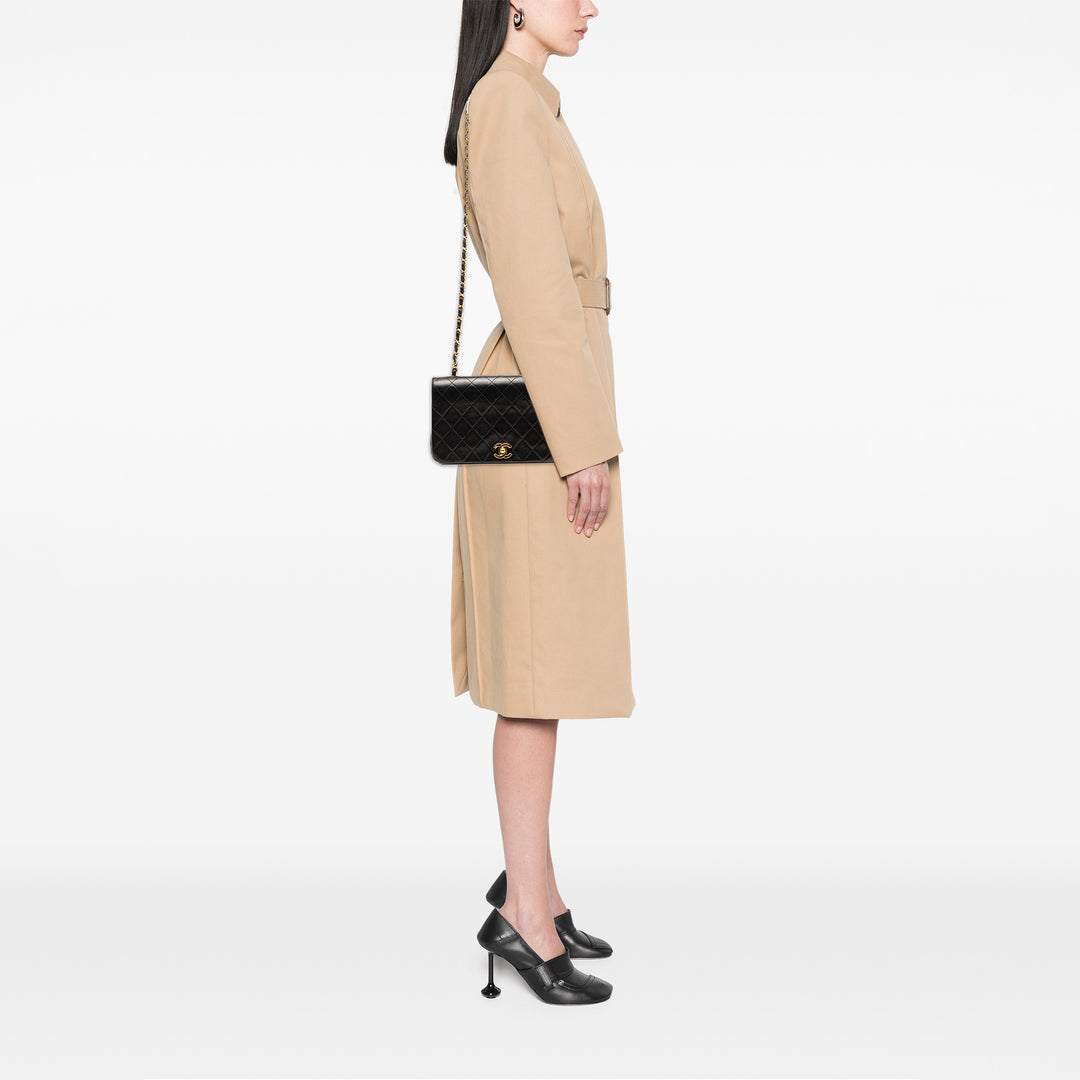 Chanel CC Quilted Cuir d’agneau Rabat intégral Noir – GABY PARIS Authentique