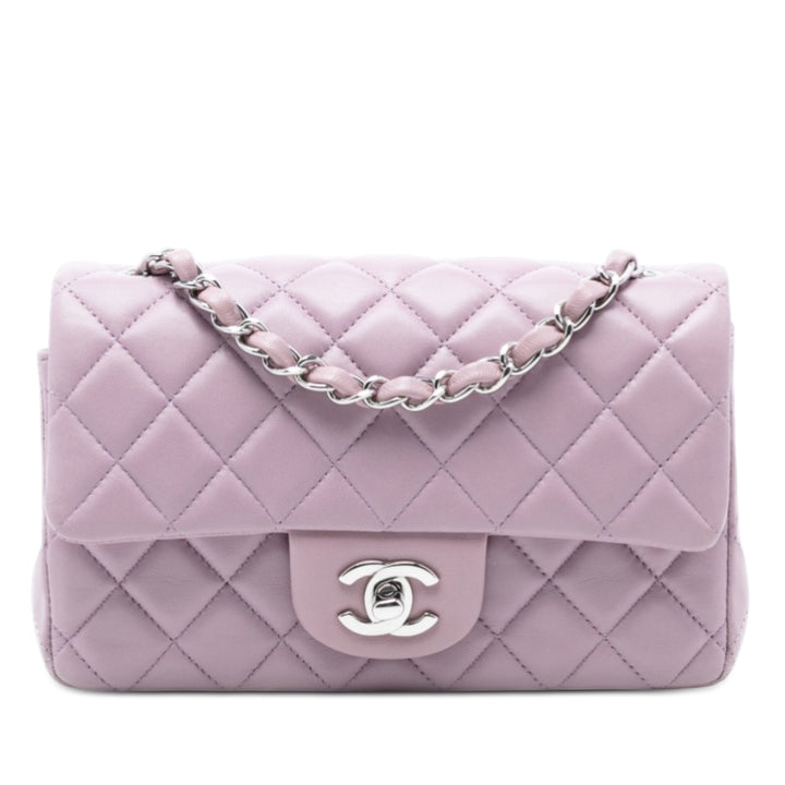 Chanel Mini Rectangular Classic Cuir d’agneau Simple rabat