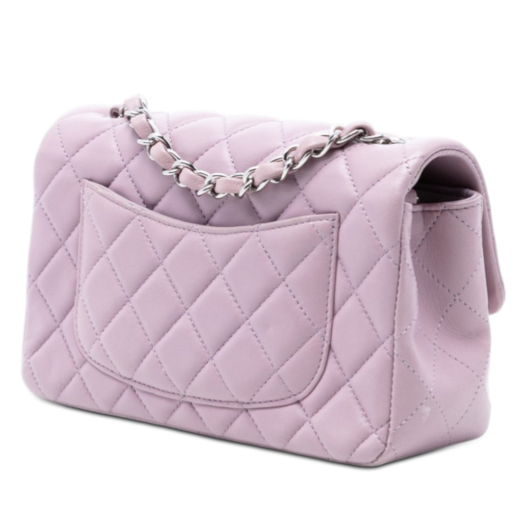 Chanel Mini Rectangular Classic Cuir d’agneau Simple rabat