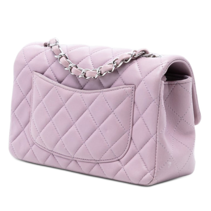 Chanel Mini Rectangular Classic Cuir d’agneau Simple rabat