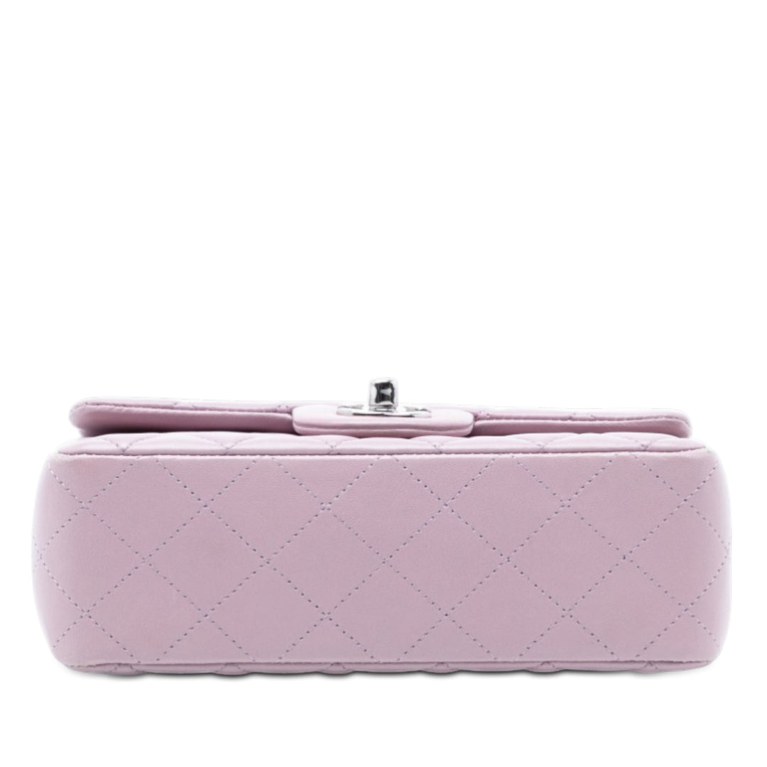 Chanel Mini Rectangular Classic Cuir d’agneau Simple rabat