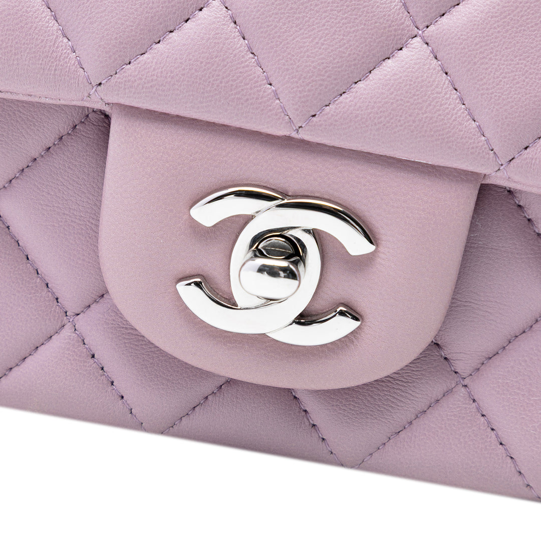 Chanel Mini Rectangular Classic Cuir d’agneau Simple rabat