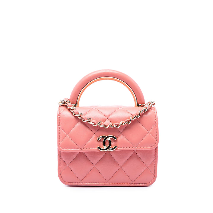 Chanel Mini Cuir d'agneau Paris Le19M Charming anse supérieure à rabat