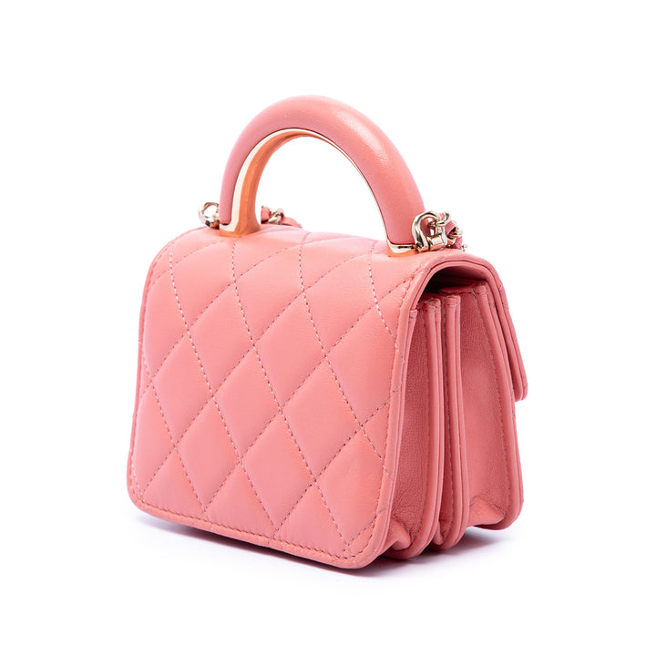 Chanel Mini Cuir d'agneau Paris Le19M Charming anse supérieure à rabat
