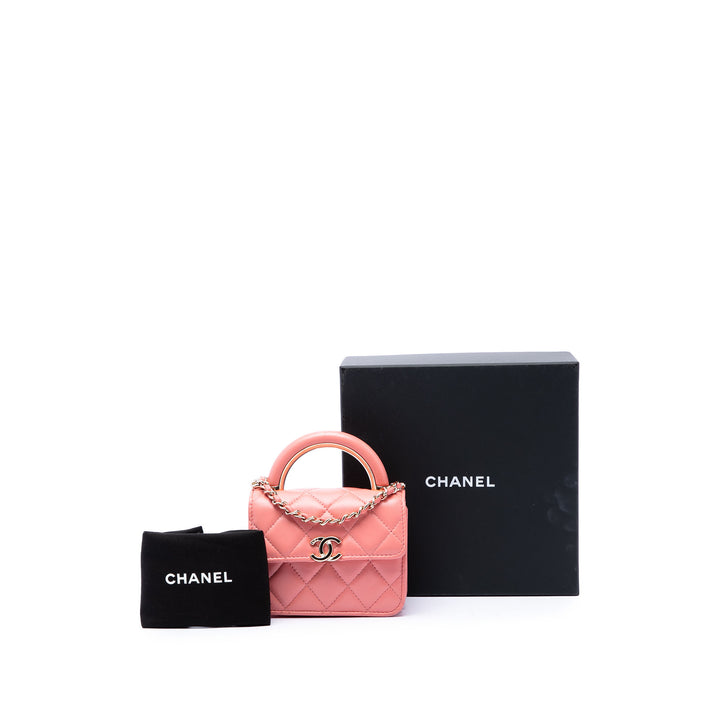 Chanel Mini Cuir d'agneau Paris Le19M Charming anse supérieure à rabat