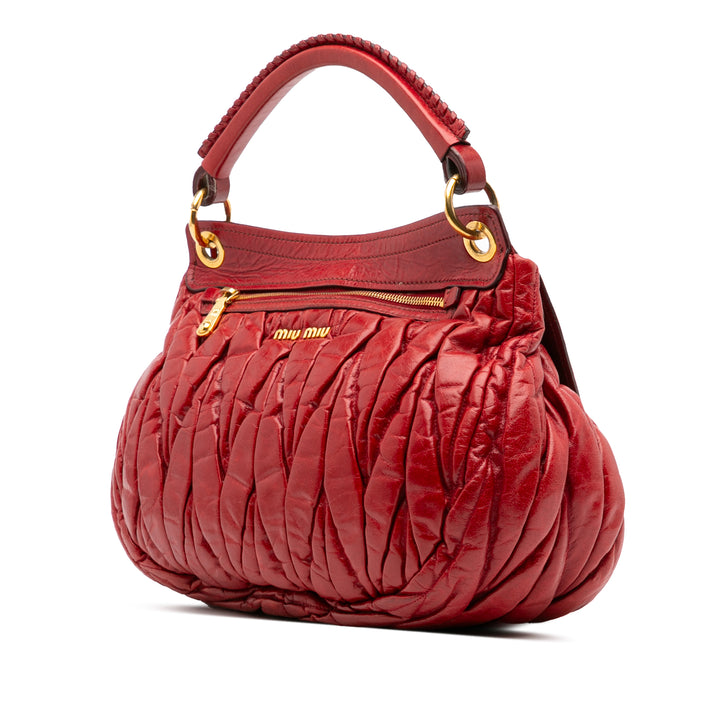 Miu Miu Matelasse Nappa Coffer Sac cartable Rouge