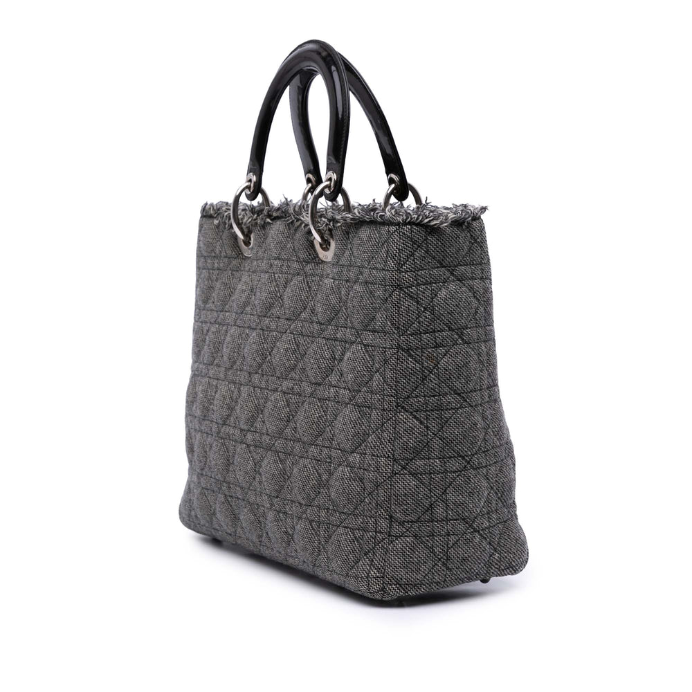 Large Tweed Cannage Lady Dior Gray - Gaby Paris