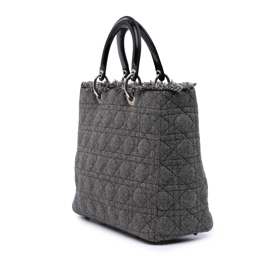 Large Tweed Cannage Lady Dior Gray - Gaby Paris