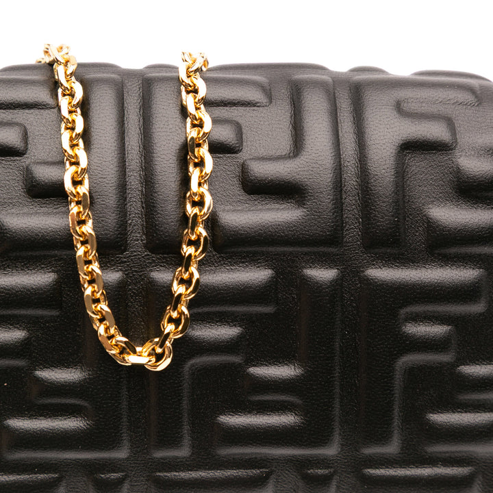 Fendi Zucca Embossed Leather Baguette Portefeuille On Chain Noir – GABY PARIS Authentique