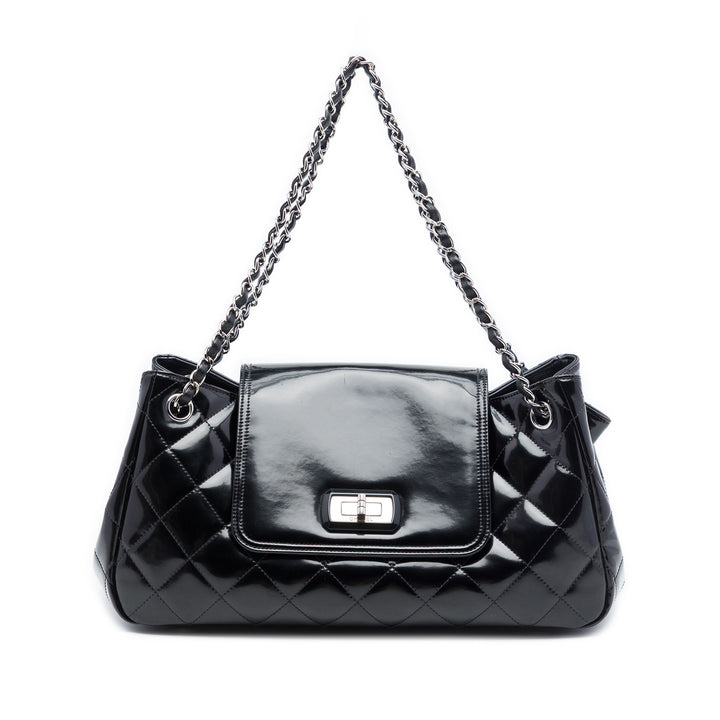 Chanel Matelassé Cuir verni Reissue 2.55 Accordion à rabat
