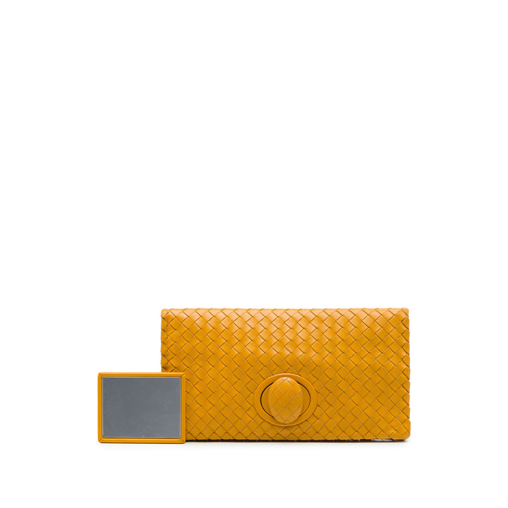 Bottega Veneta Pochette Intrecciato Turn Lock nappa Jaune – vue 7 – GABY PARIS