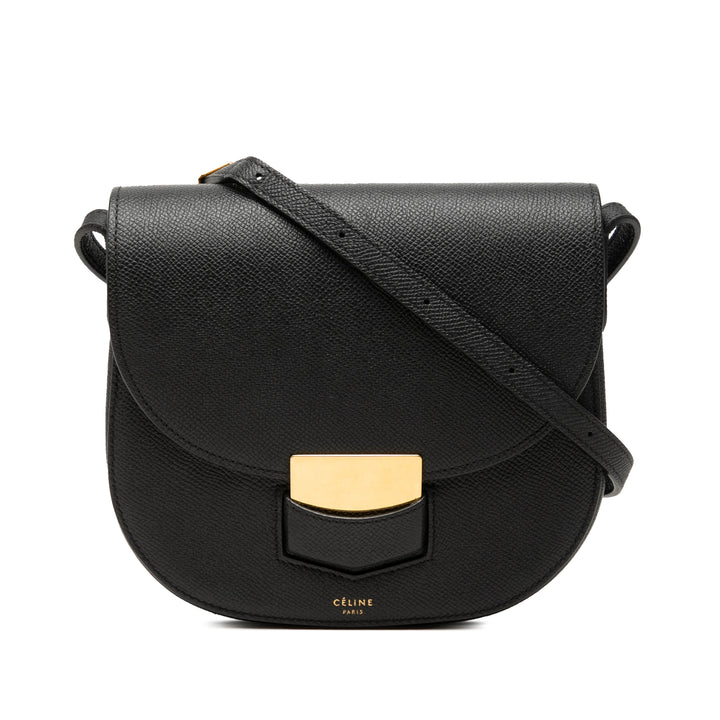 Celine grainé Trotteur Sac Petit Cuir de veau grainé Noir – vue principale – GABY PARIS