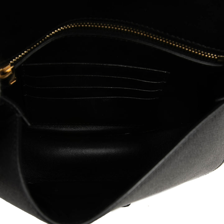 Celine grainé Trotteur Sac Petit Cuir de veau grainé Noir – vue 4 – GABY PARIS