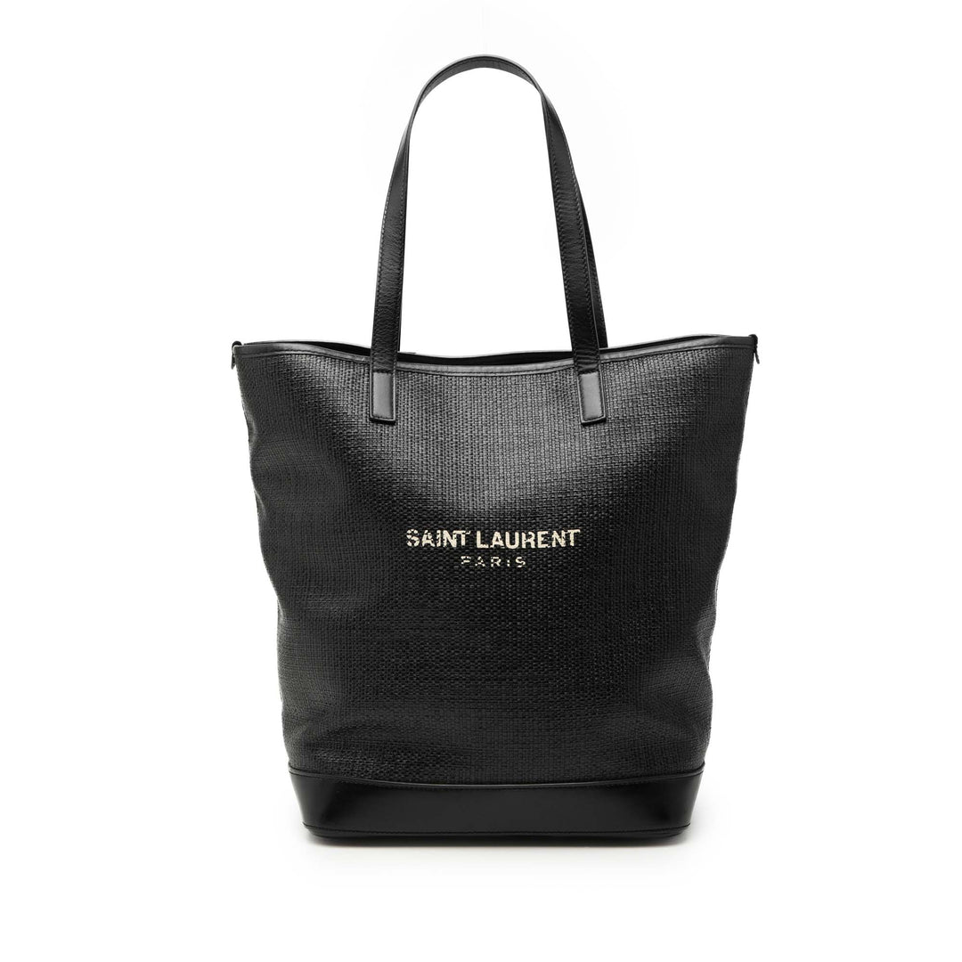 Saint Laurent Raffia Teddy Shopping Cabas