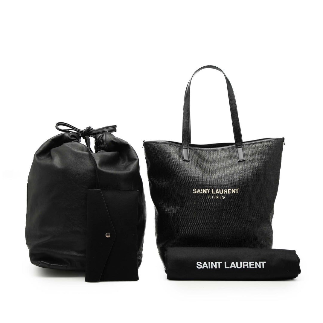 Saint Laurent Raffia Teddy Shopping Cabas
