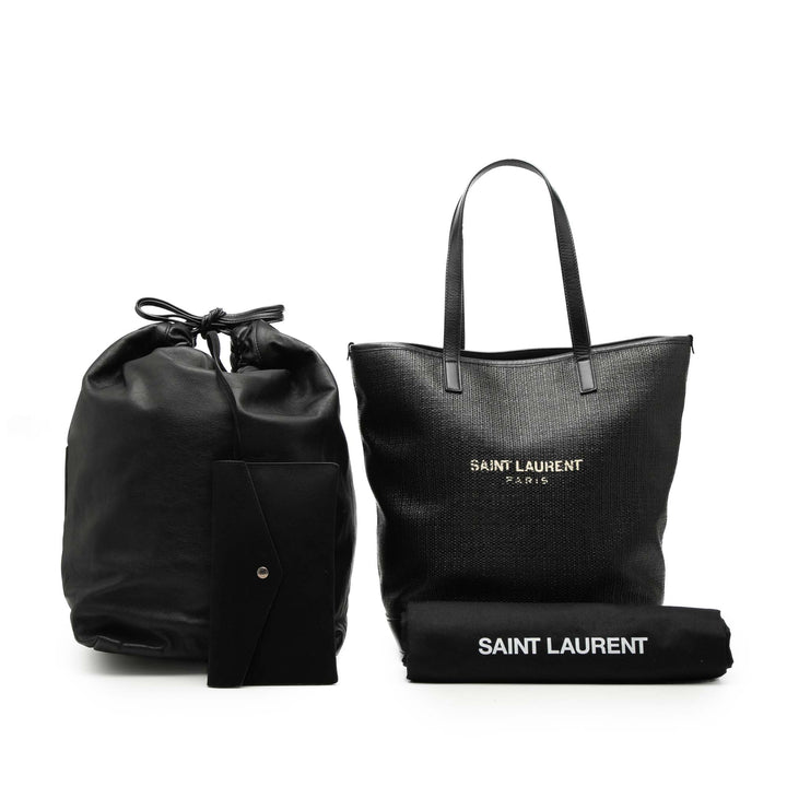 Saint Laurent Raffia Teddy Shopping Cabas