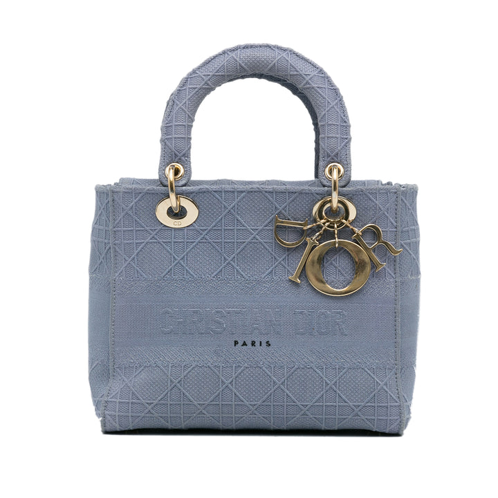 Medium Cannage Lady D-Lite Blue - Gaby Paris