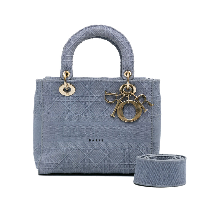 Medium Cannage Lady D-Lite Blue - Gaby Paris