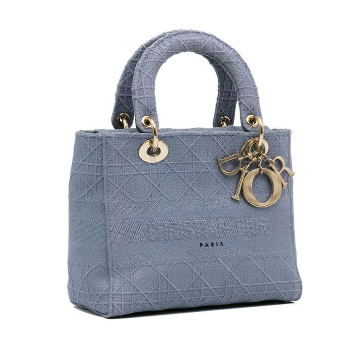 Medium Cannage Lady D-Lite Blue - Gaby Paris